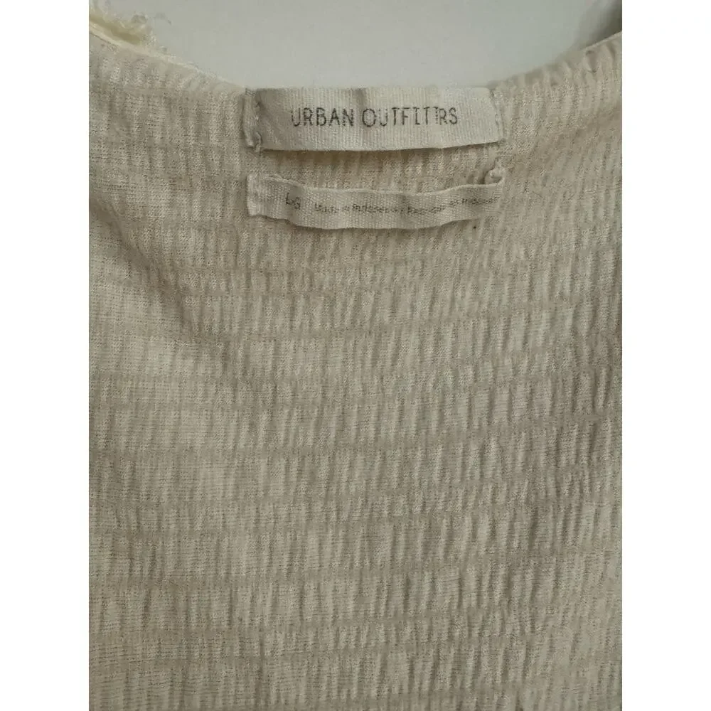 Urban Outfitters Cream Textured Boho Blouse • Size L - Picture 4 of 9